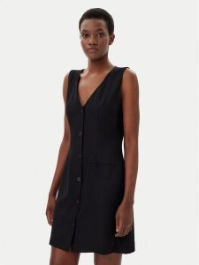 Calvin Klein Jeans Sukienka codzienna J20J225271 Czarny Regular Fit. Czarne kombinezony Calvin Klein Jeans, na co dzień, l, bez wzorów, z jeansu, bez kołnierzyka, bez ramiączek, proste. Za 259,99 zł.