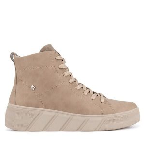 Trzewiki Rieker Revolution Lifestyle. Brązowe botki Rieker Revolution Lifestyle, bez wzorów, bez obcasa, na płaskiej podeszwie, bez zapięcia. Za 375,00 zł.