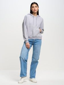 Bluza damska z kapturem szara Susana 901. Szare bluzy Big Star, l, bez wzorów, z bawełny, z kapturem. W wyprzedaży za 189,99 zł.