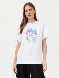 HUGO T-Shirt Vintage 50534545 Biały Boxy Fit. Białe t-shirty Hugo, xl, bez wzorów, z bawełny, bez kołnierzyka, bez ramiączek. Za 179,99 zł.