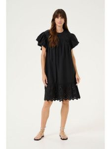 CULTURE Sukienka w kolorze czarnym rozmiar: M. Czarne sukienki Culture, m, bez wzorów, z bawełny, bez kołnierzyka, bez ramiączek, midi, rozkloszowane. Za 173,99 zł.