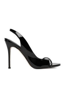 Eva Minge Sandały EO-TALIA-LT1022-201 Czarny. Czarne sandały Eva Minge, bez wzorów, ze skóry, bez obcasa, na szpilce, bez zapięcia. Za 449,99 zł.