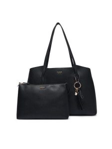 Guess Torebka HWBG97 35230 Czarny. Czarne shopper bag Guess, z aplikacjami, ze skóry, bez dodatków. Za 634,99 zł.