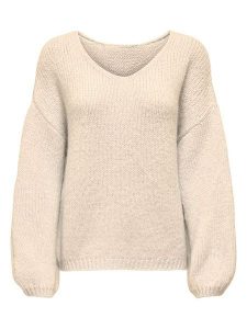 JDY Sweter w kolorze beżowym rozmiar: L. Brązowe swetry oversize JDY, l, bez wzorów, bez ramiączek. Za 109,95 zł.