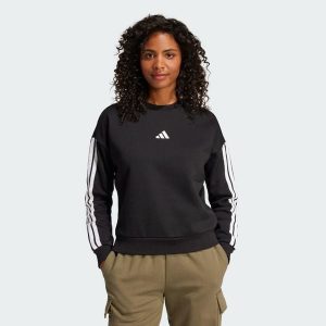 Bluza Essentials 3-Stripes Fleece. Białe bluzy ADIDAS, xs, bez wzorów, z materiału, bez kaptura. Za 219,00 zł.