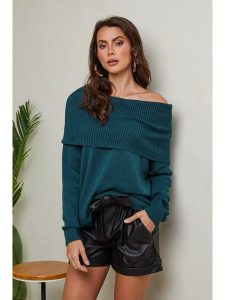 So Cachemire Sweter "Kaba" w kolorze ciemnozielonym rozmiar: S. Zielone swetry oversize So Cachemire, s, bez wzorów, z kaszmiru, bez ramiączek. Za 158,67 zł.