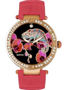 Bertha Zegarek kwarcowy "Camilla" w kolorze złoto-różowo-czarnym rozmiar: onesize. Różowe, analogowe zegarki Bertha. Za 217,99 zł.