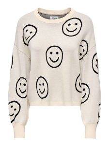 ONLY Sweter w kolorze kremowym rozmiar: XL. Brązowe swetry oversize ONLY, xl, bez wzorów, bez ramiączek. Za 86,99 zł.