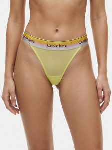 Calvin Klein Underwear Stringi LV00QF8856 Zielony. Zielone stringi Calvin Klein Underwear, bez wzorów, z syntetyku. Za 109,99 zł.