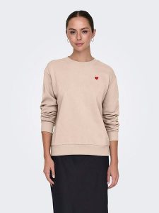 JDY Bluza w kolorze beżowym rozmiar: L. Brązowe bluzy JDY, l, bez wzorów, z bawełny, bez kaptura. Za 105,63 zł.