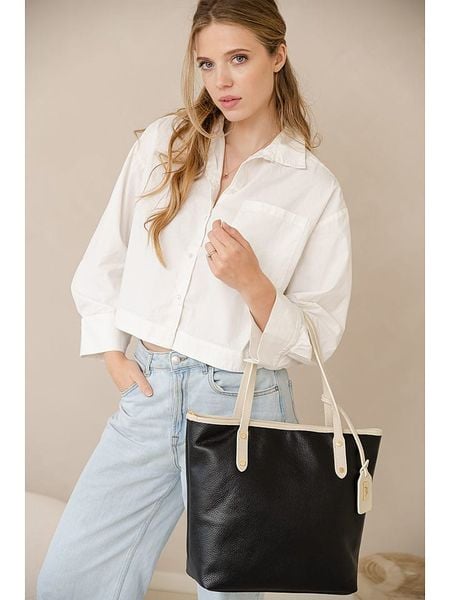 Anna Morellini Skórzany shopper bag "Lauretta" w kolorze czarnym - 40 x 32 x 12 cm rozmiar: onesize. Czarne shopper bag Anna Morellini, bez wzorów, z materiału, na ramię, bez dodatków. Za 260,99 zł.