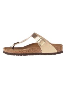 Birkenstock Japonki "Gizeh" w kolorze złotym rozmiar: 38. Żółte klapki Birkenstock, bez wzorów, z otwartym noskiem, bez obcasa. Za 160,58 zł.