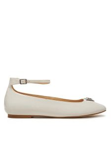 Guess Baleriny FLPLVV PAT02 Écru. Balerinki Guess, z aplikacjami, z materiału, bez obcasa, bez zapięcia. Za 299,99 zł.