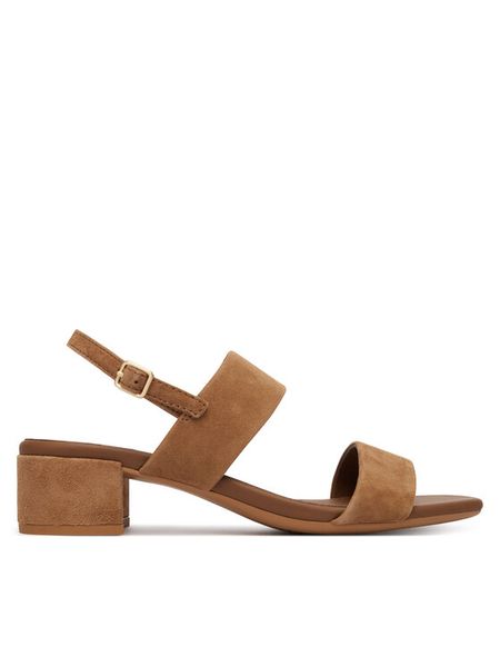 ECCO Sandały Liva 25030305034 Brązowy. Brązowe sandały ecco, bez wzorów, ze skóry, bez obcasa, na słupku, bez zapięcia. Za 569,99 zł.