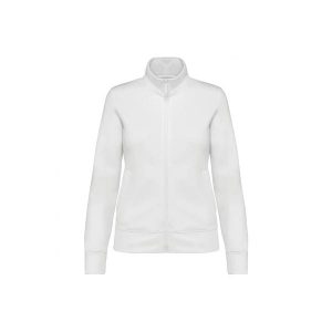 Damska kurtka ze szczotkowanego polaru Kariban. Białe kurtki KARIBAN, bez wzorów, z polaru, bez kaptura. Za 218,00 zł.