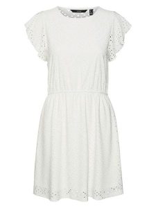 Vero Moda Sukienka w kolorze białym rozmiar: S. Białe sukienki Vero Moda, s, bez wzorów, bez kołnierzyka, bez ramiączek, mini. Za 98,95 zł.