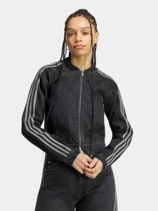 Adidas Kurtka dżinsowa w kolorze czarnym rozmiar: L. Czarne kurtki ADIDAS, l, bez wzorów, bez kaptura. Za 204,95 zł.