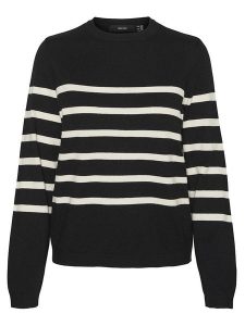 Vero Moda Sweter w kolorze czarno-białym rozmiar: XL. Brązowe swetry oversize Vero Moda, xl, bez wzorów, bez ramiączek. Za 83,42 zł.