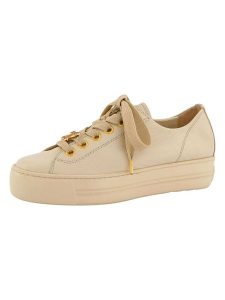 Paul Green Skórzane sneakersy w kolorze beżowym rozmiar: 40. Brązowe trampki Paul Green, bez wzorów, bez zapięcia. Za 409,11 zł.