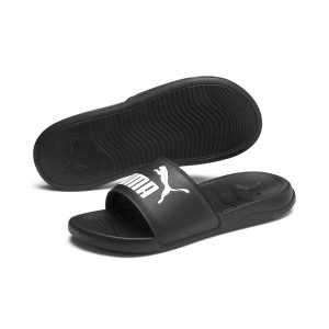 Klapki Popcat 20 PUMA. Białe klapki Puma, bez wzorów, z materiału, bez obcasa. Za 89,00 zł.