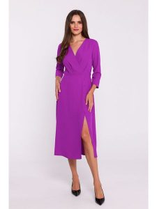 Stylove Sukienka w kolorze fioletowym rozmiar: XL. Różowe sukienki Stylove, xl, bez wzorów, bez kołnierzyka, bez ramiączek, midi. Za 197,63 zł.