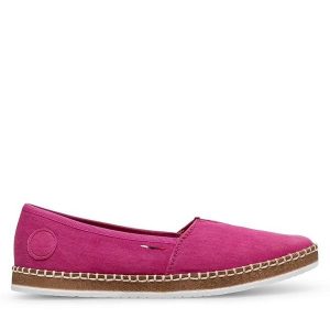 Espadryle Rieker. Czerwone espadryle Rieker, bez wzorów, bez obcasa. Za 269,99 zł.
