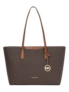 Michael Kors Shopper bag w kolorze ciemnobrązowym - 21 x 14 x 6 cm rozmiar: onesize. Brązowe shopper bag Michael Kors, bez wzorów, z materiału, na ramię, bez dodatków. Za 739,99 zł.
