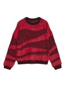Vero Moda Sweter w kolorze czerwono-bordowym rozmiar: XL. Czerwone swetry oversize Vero Moda, xl, bez wzorów, bez ramiączek. Za 113,99 zł.