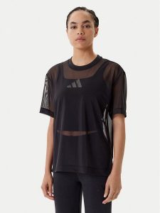 Adidas T-Shirt ALL SZN Soft Lux Mesh JM3737 Czarny Loose Fit. Czarne t-shirty ADIDAS, m, bez wzorów, z meshu, bez kołnierzyka, bez ramiączek. Za 178,99 zł.