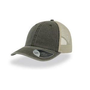 Czapka Unisex Case Pigment Barwiona 6panelowa Trucker. Zielone czapki ATLANTIS, bez wzorów. Za 54,99 zł.