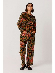 SKFK Kombinezon "Argi" w kolorze oliwkowo-czarno-karmelowym rozmiar: 38. Brązowe kombinezony SKFK, bez wzorów, z bawełny, bez kołnierzyka, bez ramiączek. Za 434,99 zł.