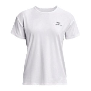 Koszulka fitness damska Under Armour Rush Energy 2.0. Białe bluzki Under Armour, xs, bez wzorów, sportowe, bez kołnierzyka, bez ramiączek. Za 109,99 zł.
