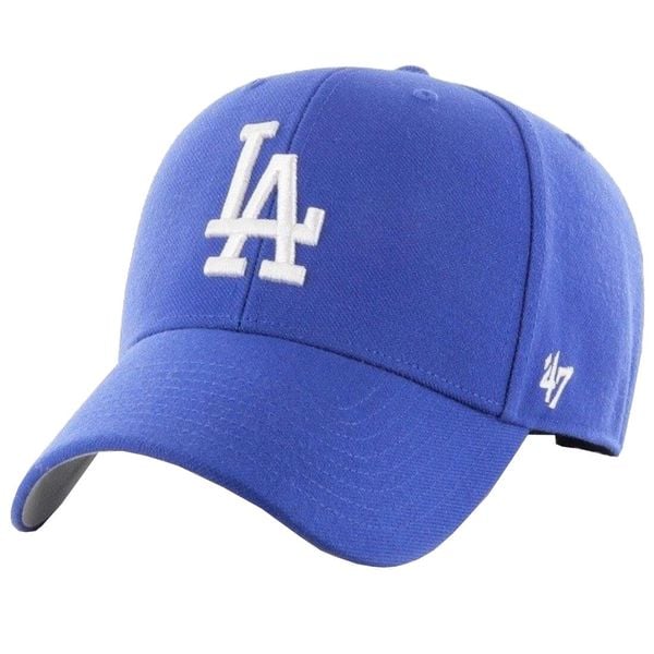 Czapka z daszkiem dla dorosłych 47 Brand Los Angeles Dodgers Cap. Niebieskie czapki 47 Brand, bez wzorów, z materiału, sportowe. Za 139,00 zł.