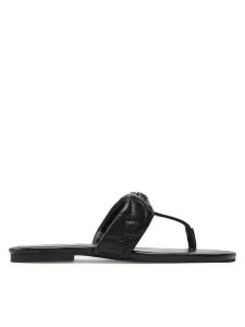 Kurt Geiger Japonki Kensington T-Bar Sandal 8651400109 Czarny. Czarne klapki Kurt Geiger, bez wzorów, ze skóry, bez obcasa. Za 419,99 zł.