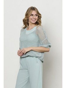 &Co Woman Sweter "Beki" w kolorze błękitnym rozmiar: L. Niebieskie swetry oversize &Co Woman, l, bez wzorów, bez ramiączek. Za 166,49 zł.