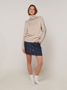 Rodier Golf w kolorze granatowo-beżowym rozmiar: XL. Brązowe golfy Rodier, bez wzorów. Za 247,99 zł.