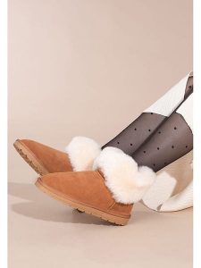 Gooce Skórzane botki zimowe "Fury" w kolorze jasnobrązowym rozmiar: 37. Brązowe botki Gooce, na zimę, bez wzorów, ze skóry, bez obcasa, bez zapięcia. Za 208,99 zł.