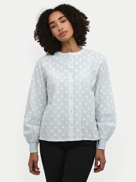 Kaffe Koszula Enya 10509091 Niebieski Regular Fit. Niebieskie koszule Kaffe, bez wzorów, z bawełny, bez kołnierzyka, bez ramiączek. Za 129,99 zł.