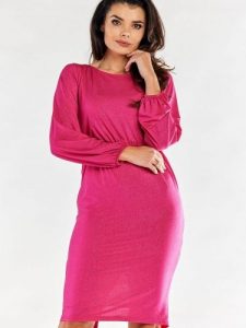 Sukienka Model A551 Fuksja - awama. Czerwone sukienki Awama, na imprezę, l, bez wzorów, z elastanu, eleganckie, bez kołnierzyka, plus size, bez ramiączek, maxi, dopasowane. Za 300,83 zł.