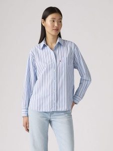 Levi's Koszula w kolorze błękitno-brązowym rozmiar: S. Niebieskie koszule Levi's®, s, bez wzorów, z bawełny, bez kołnierzyka, bez ramiączek. Za 113,63 zł.