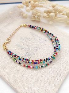 Atelier MIU Pozłacana bransoletka z kryształami rozmiar: onesize. Żółte bransoletki Atelier MIU, z kryształem, pozłacane. Za 26,99 zł.