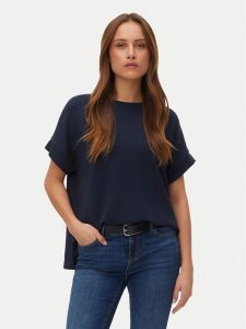 Vero Moda Bluzka Hali 10339414 Granatowy Regular Fit. Niebieskie bluzki Vero Moda, xs, bez wzorów, z wiskozy, bez kołnierzyka, bez ramiączek. Za 109,99 zł.