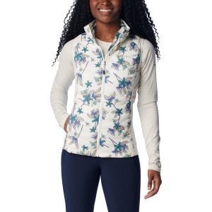 Bezrękawnik Sportowy Damski Columbia Powder Pass. Białe kamizelki Columbia, bez wzorów, bez kołnierzyka, bez ramiączek, bez kaptura. Za 225,99 zł.