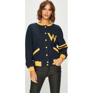 Wrangler - Kurtka bomber. Szare kurtki Wrangler, z materiału. Za 479,90 zł.