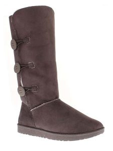 ISLAND BOOT Kozaki zimowe "Flora" w kolorze antracytowym rozmiar: 37. Czarne kozaki Island Boot, na zimę, bez wzorów, z materiału, bez obcasa, bez zapięcia. Za 144,92 zł.