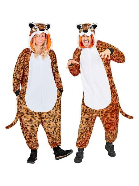 Carnival Party Kombinezon kostiumowy "Tiger" w kolorze pomarańczowo-białym rozmiar: S/M. Białe kombinezony Carnival Party, m, bez wzorów, bez kołnierzyka, bez ramiączek, krótkie. Za 126,95 zł.