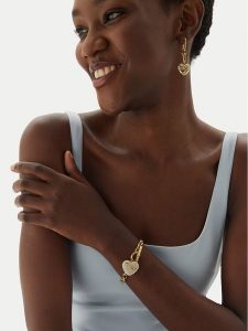 Guess Bransoletka JUBB0449 6JW Złoty. Żółte bransoletki Guess, metalowe. Za 219,99 zł.