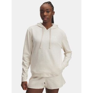 Bluza Damska UA Rival Terry Hoodie. Brązowe bluzy Under Armour, bez wzorów, bez kaptura. Za 155,99 zł.
