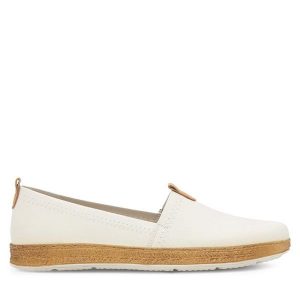 Półbuty Lasocki. Białe półbuty Lasocki, bez wzorów, bez obcasa, na płaskiej podeszwie, bez zapięcia. Za 189,99 zł.