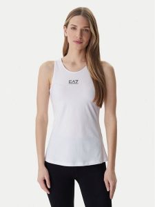 EA7 Emporio Armani Top 7W000314 AF14524 Biały Regular Fit. Białe topy EA7 Emporio Armani, m, bez wzorów, z syntetyku, bez kołnierzyka, bez ramiączek. Za 194,99 zł.